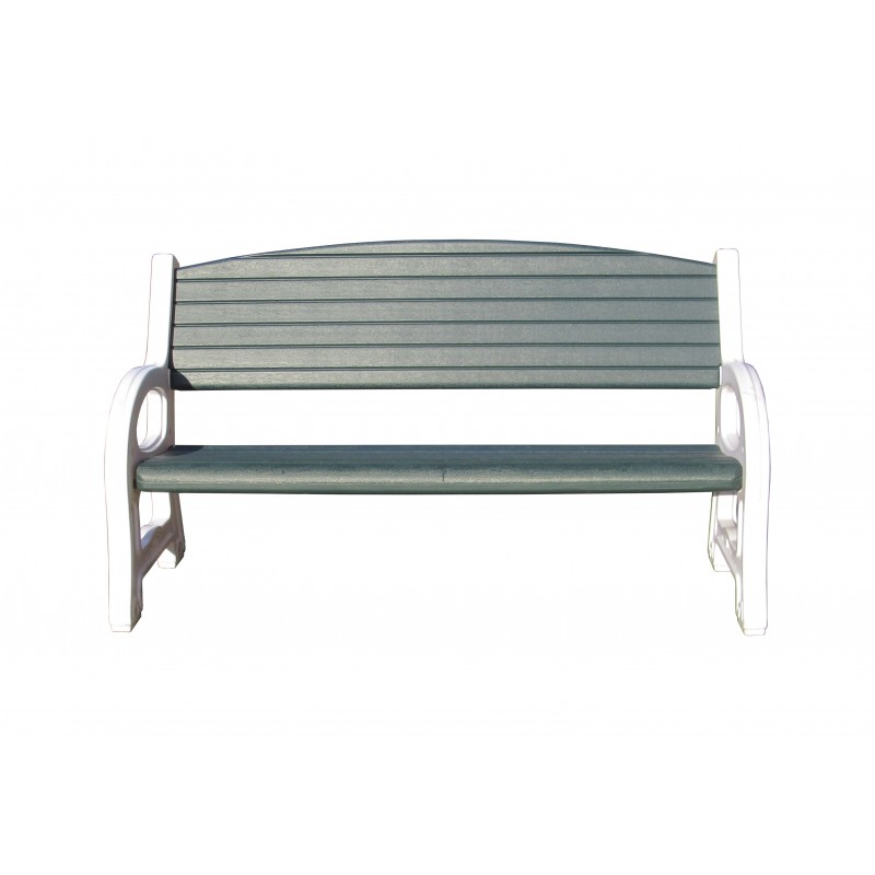 Duramax Triple Seat Garden Bench White w/ Sacramento Green (84077)
