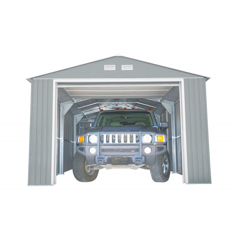 DuraMax 12x32 Light Grey Imperial Metal Storage Garage Building Kit (55252)