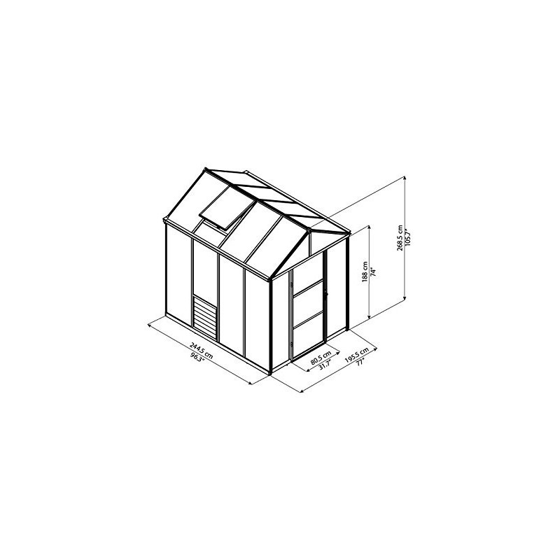 Palram 6x8 Glory Greenhouse Kit (HG6608)