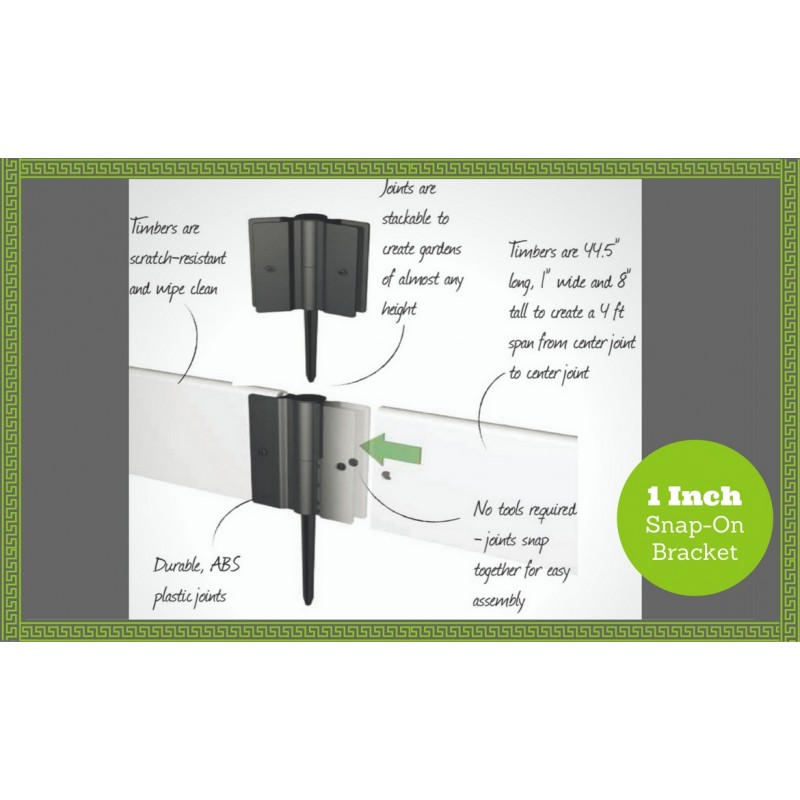 Frame It All 2 Pack 1” Snap-on Stacking Bracket – 8” Tall (300001034)