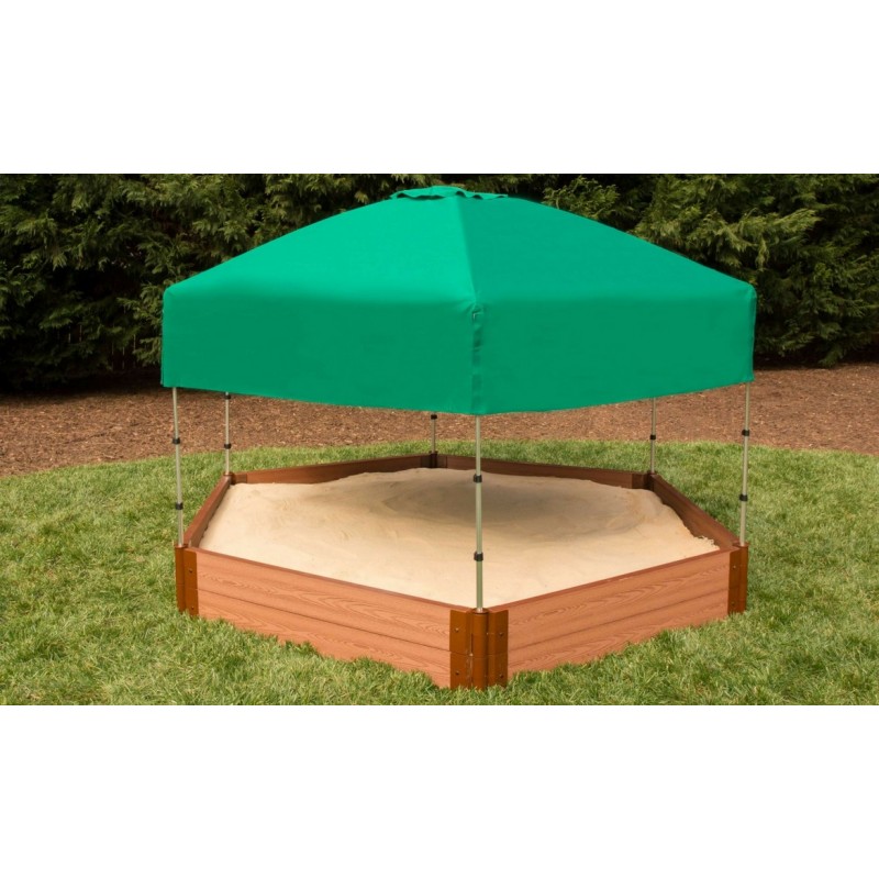 Frame It All Hexagon Sandbox Kit 7x8x11 2in. w/ Telescoping Canopy & Cover (300001366)