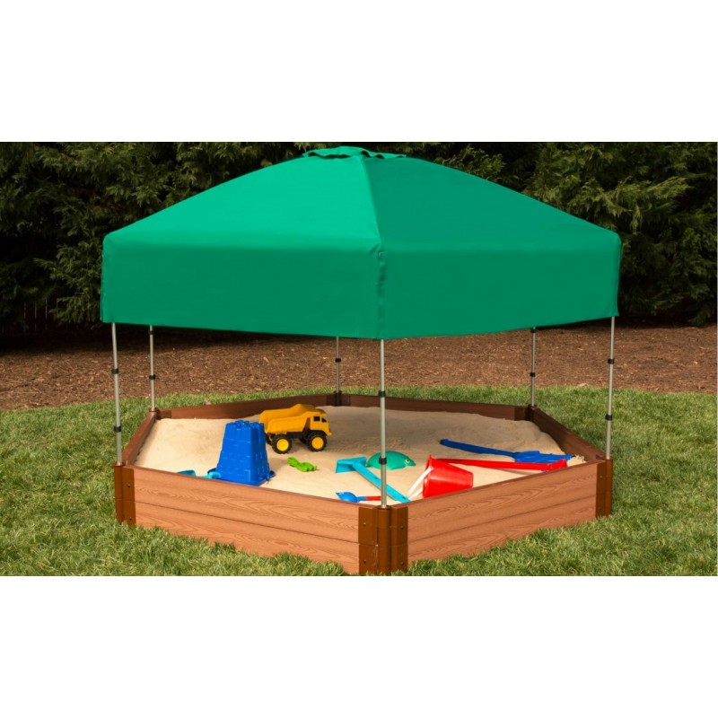 Frame It All Hexagon Sandbox Kit 7x8x11 2in. w/ Telescoping Canopy & Cover (300001366)