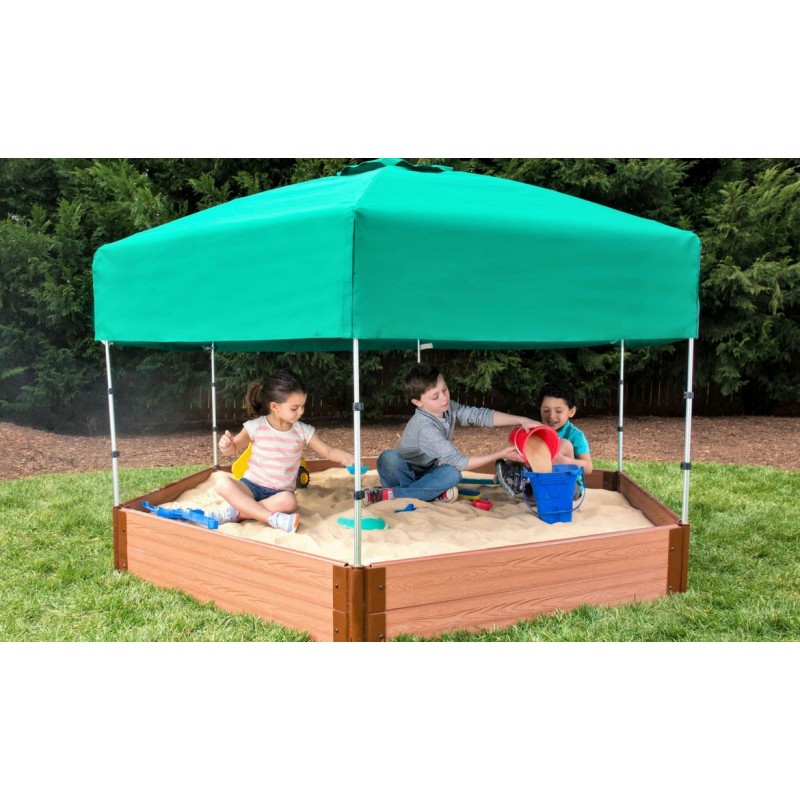 Frame It All Hexagon Sandbox Kit 7x8x11 2in. w/ Telescoping Canopy & Cover (300001366)