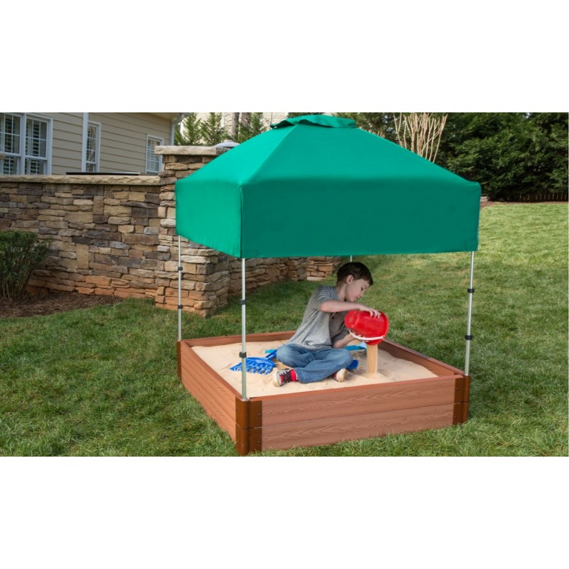 Frame It All Square Sandbox Kit 4x4 1in. w/ Telescoping Canopy & Cover (300001364)