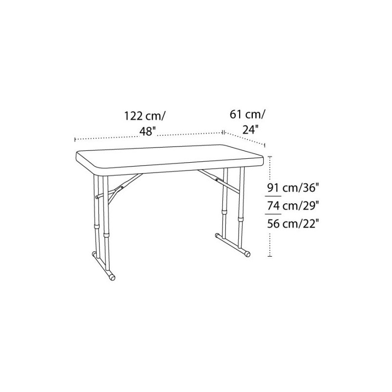 Lifetime 4 ft. Commercial Adjustable Height Folding Table (Almond) 80161