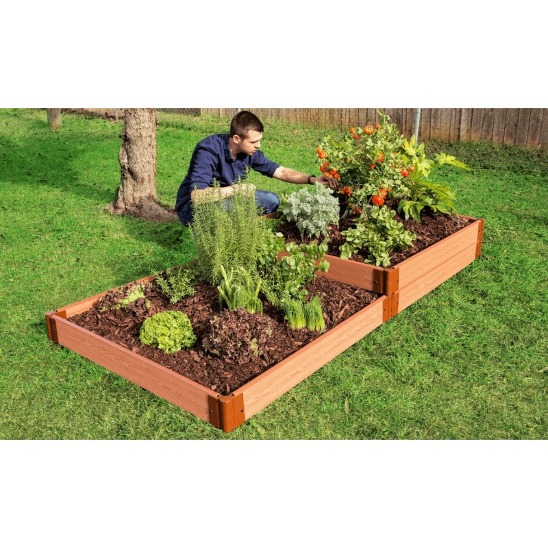 Frame It All Classic Sienna Raised Garden Bed 4x8 1in - Terraced (300001405)