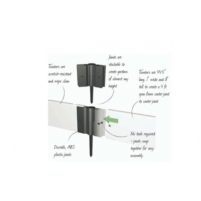 Frame It All Classic White Raised Garden Bed Versailles Sunburst (300001408)
