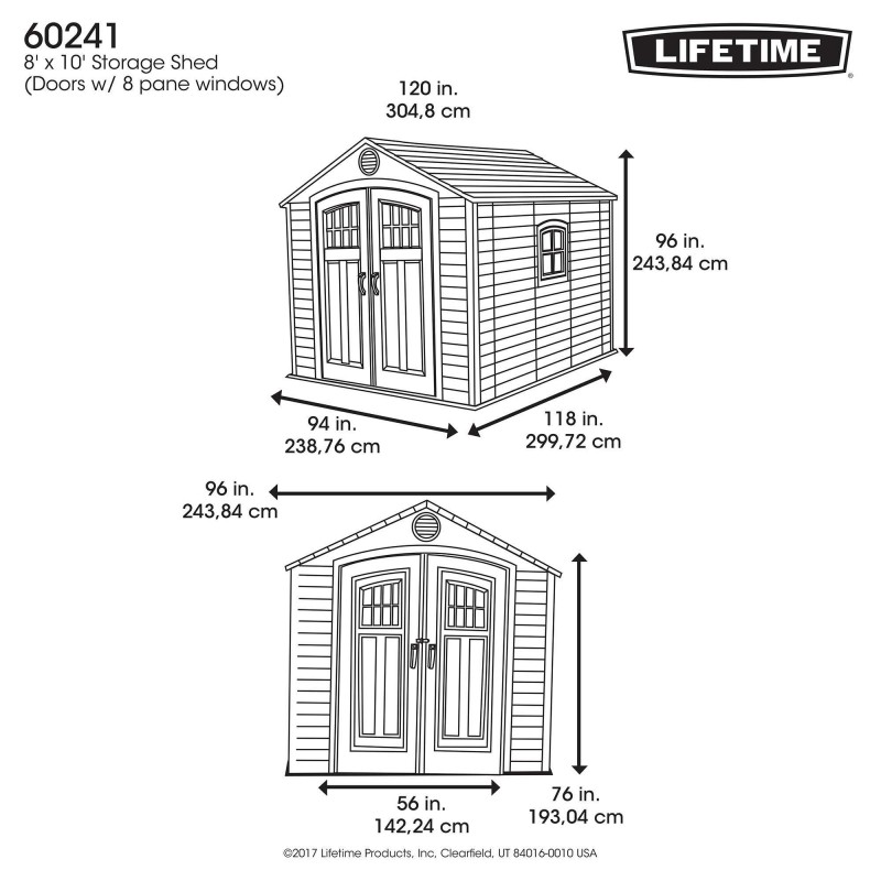 Lifetime 8x10 Outdoor Storage Shed Kit w/ Floor (60241)