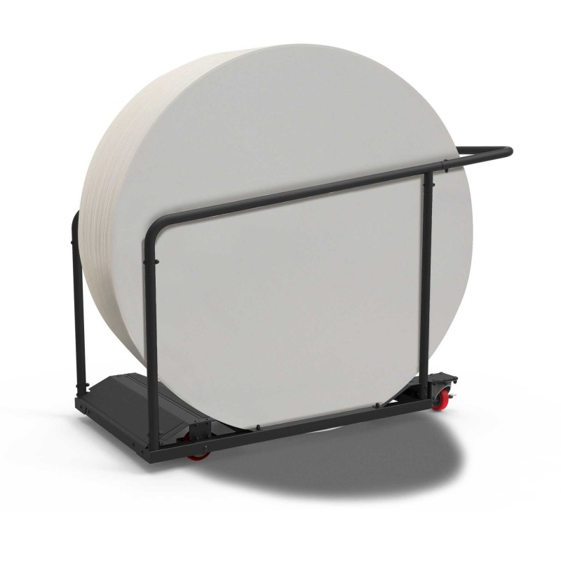 Lifetime 60-Inch Round Commercial Stacking Folding Tables 15-pack w/ Cart (white granite) 80441