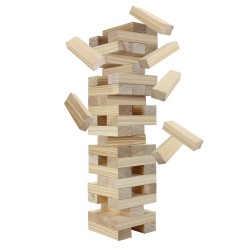 Hathaway Block Out Wood Toppling Tower Stacking, Collapsing Game w/ Bag (BG3151)