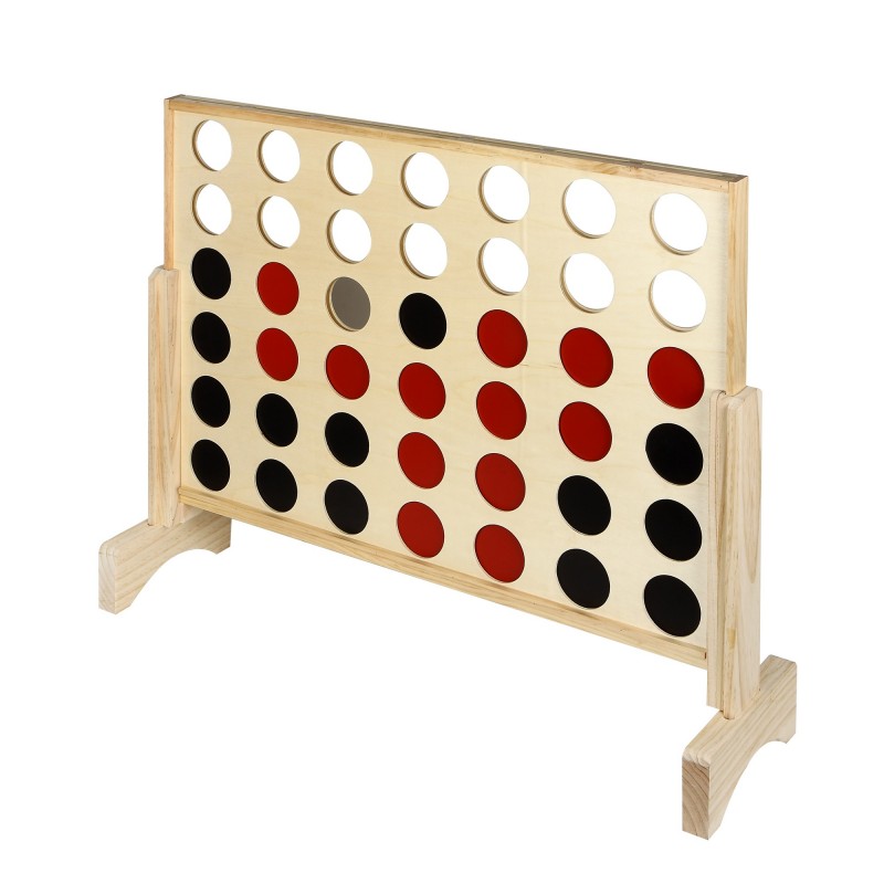 Hathaway Quattro 4 in a Row Board Game w/ Solid Pinewood Frame(BG3153)