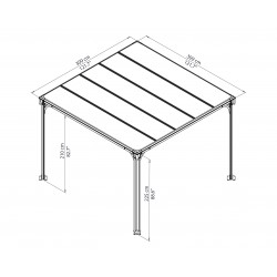 Palram 10 x 10 Milano 3000 Gazebo Kit - Gray (HG9172)