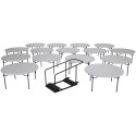 Lifetime 60-Inch Round Commercial Stacking Folding Tables 15-pack w/ Cart (white granite) 80441
