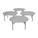 Lifetime 4-Pack 60-Inch Round Commercial Stacking Folding Tables - White Granite (480301)