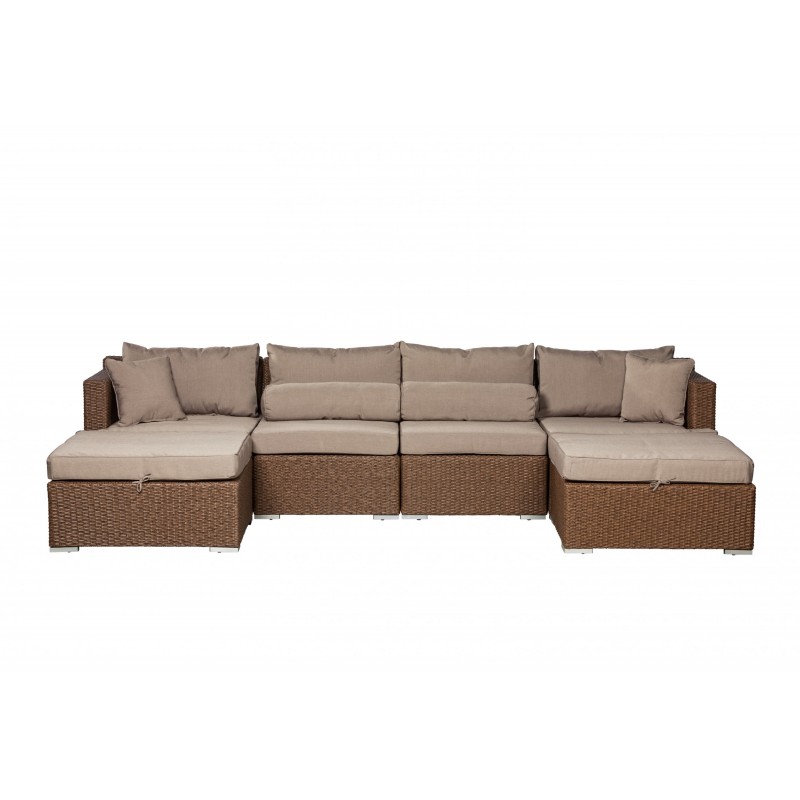 Patio Sense Teagarden Wicker Couch Sectional Set (62541)