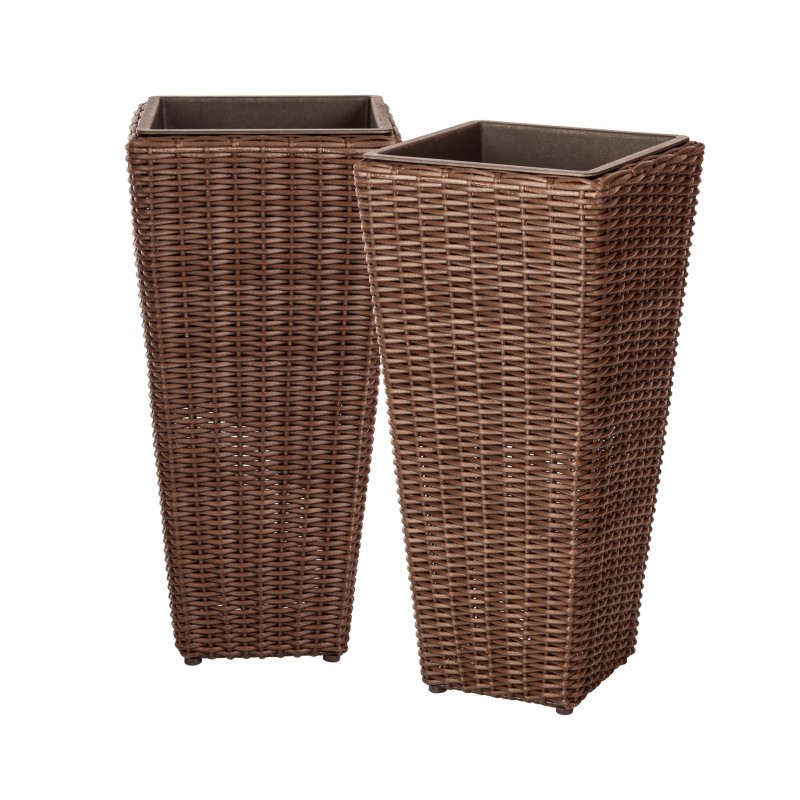 Patio Sense Alto 2-Piece Wicker Planter Set (62501)