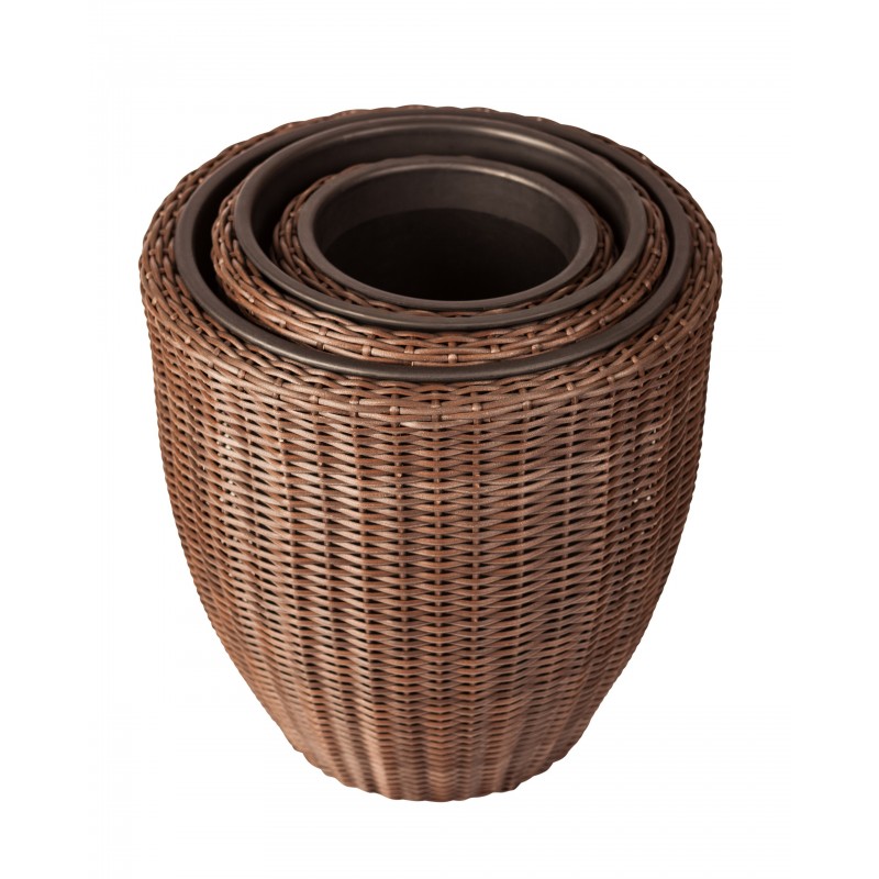 Patio Sense Tondo 3-piece Wicker Planter Set (62502)