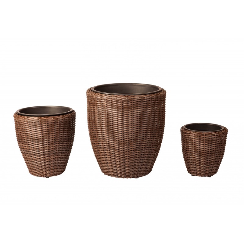 Patio Sense Tondo 3-piece Wicker Planter Set (62502)