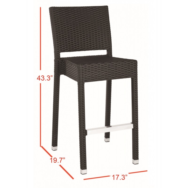 Safavieh Bethel Indoor-Outdoor Bar Stool - Black (FOX5201A)
