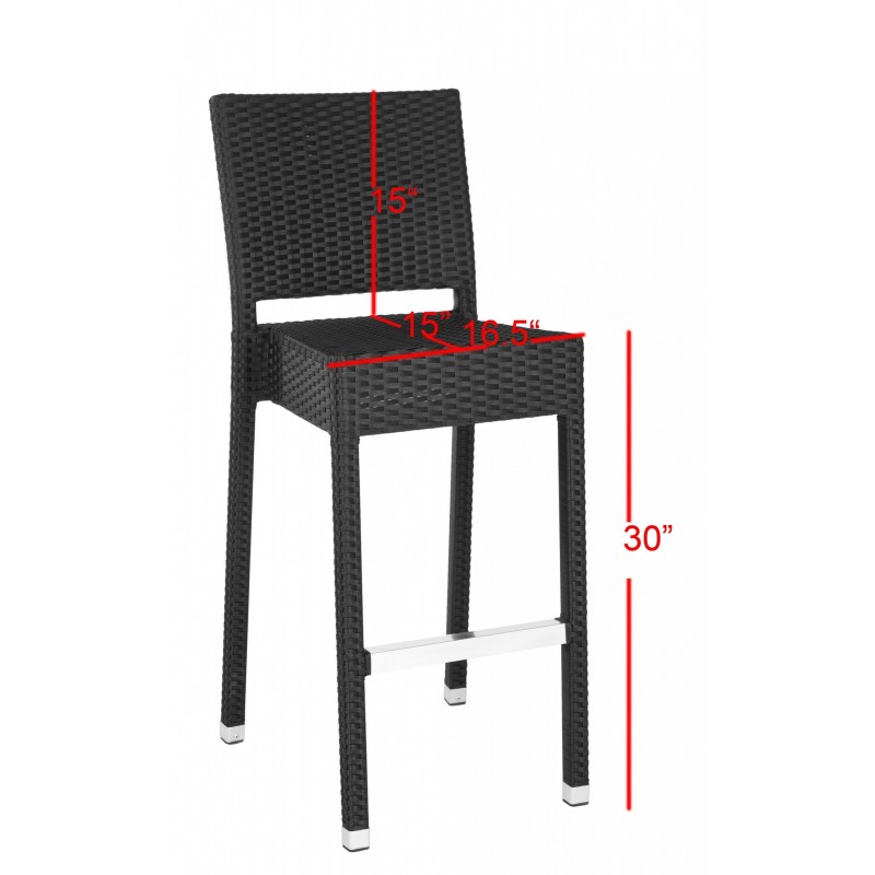 Safavieh Bethel Indoor-Outdoor Bar Stool - Black (FOX5201A)