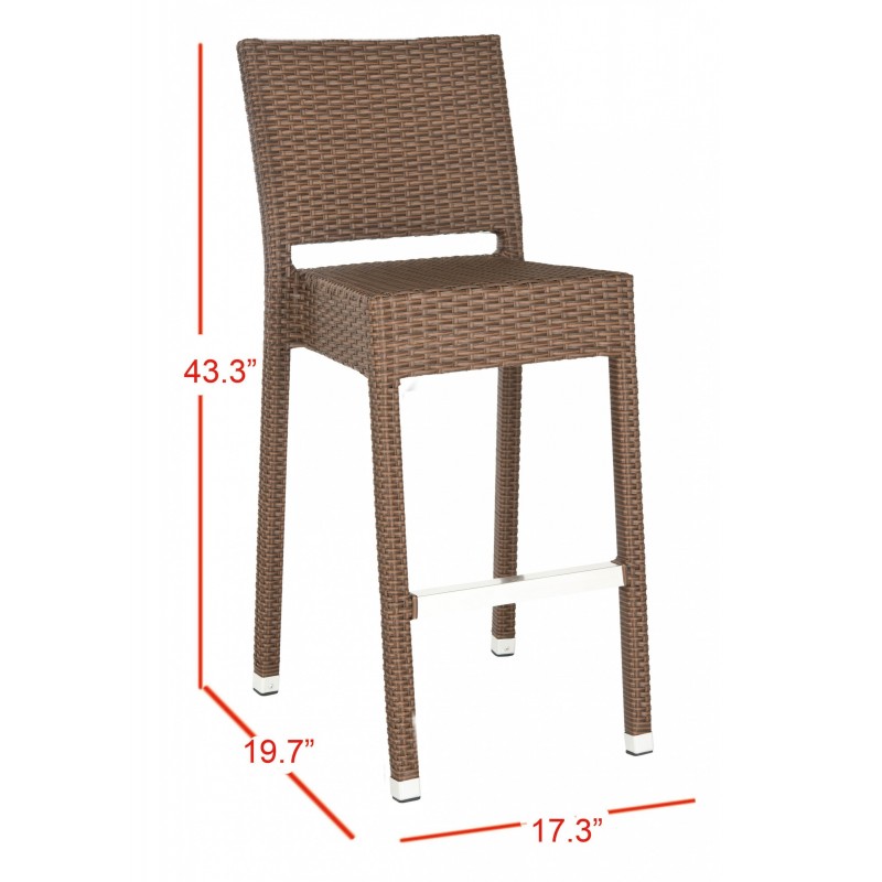 Safavieh Bethel Indoor-Outdoor Bar Stool - Brown (FOX5201B)