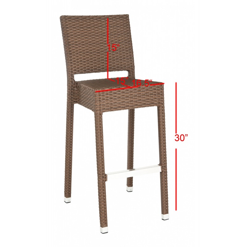 Safavieh Bethel Indoor-Outdoor Bar Stool - Brown (FOX5201B)