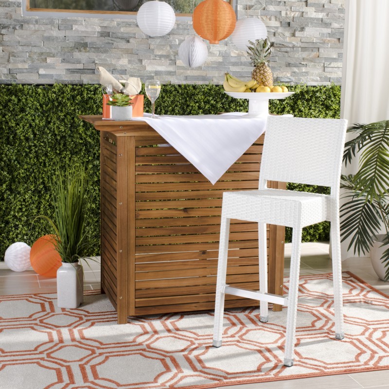Safavieh Bethel Indoor-Outdoor Bar Stool - White (FOX5201C)