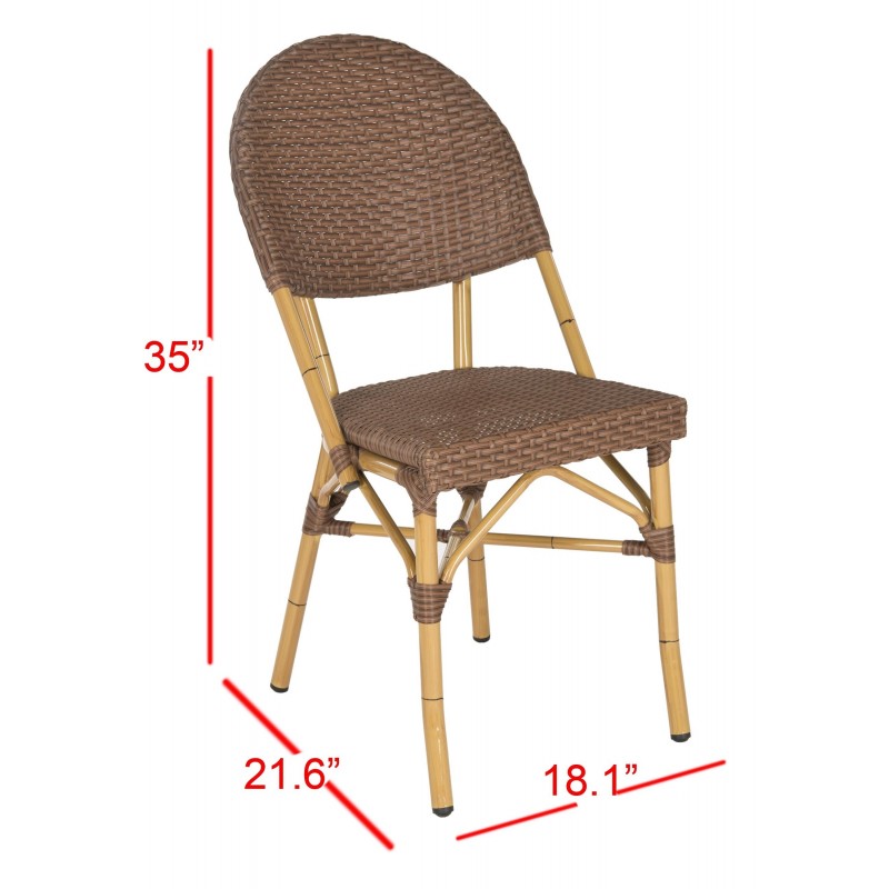 Safavieh Barrow Indoor-Outdoor Stacking Arm Chair Set of 2 - Brown (FOX5203A-SET2)