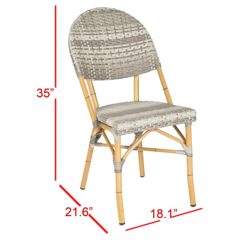 Safavieh Barrow Indoor-Outdoor Stacking Arm Chair Set of 2 - Grey (FOX5203B-SET2)