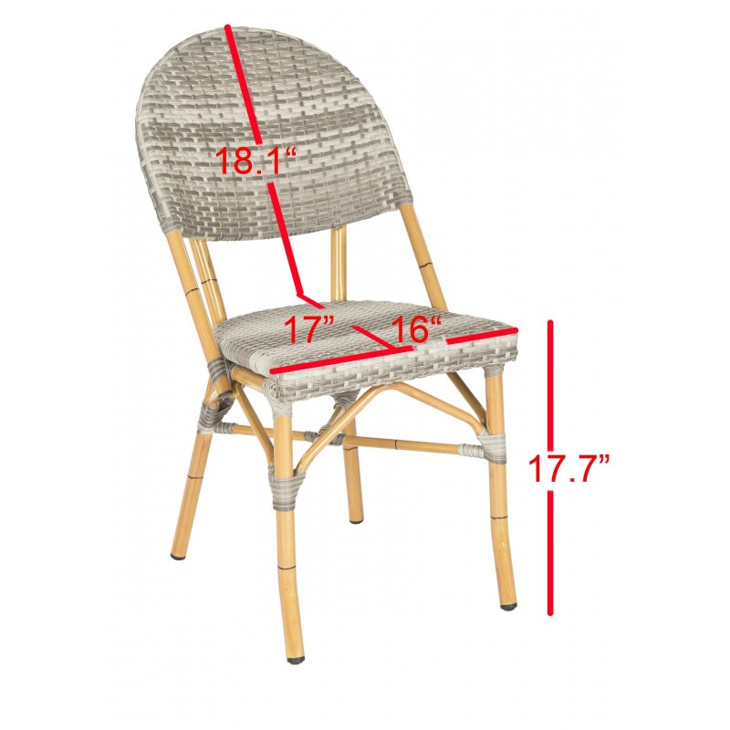 Safavieh Barrow Indoor-Outdoor Stacking Arm Chair Set of 2 - Grey (FOX5203B-SET2)