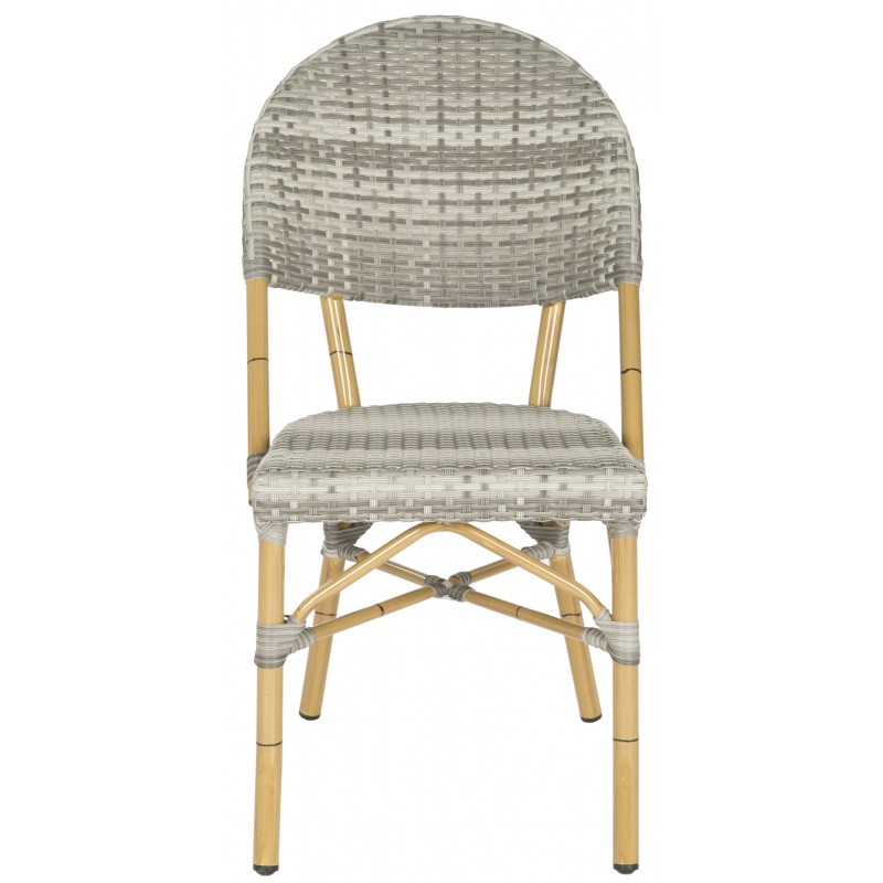 Safavieh Barrow Indoor-Outdoor Stacking Arm Chair Set of 2 - Grey (FOX5203B-SET2)