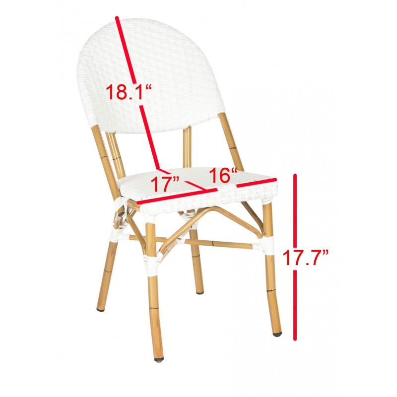 Safavieh Barrow Indoor-Outdoor Stacking Arm Chair Set of 2 - White (FOX5203C-SET2)