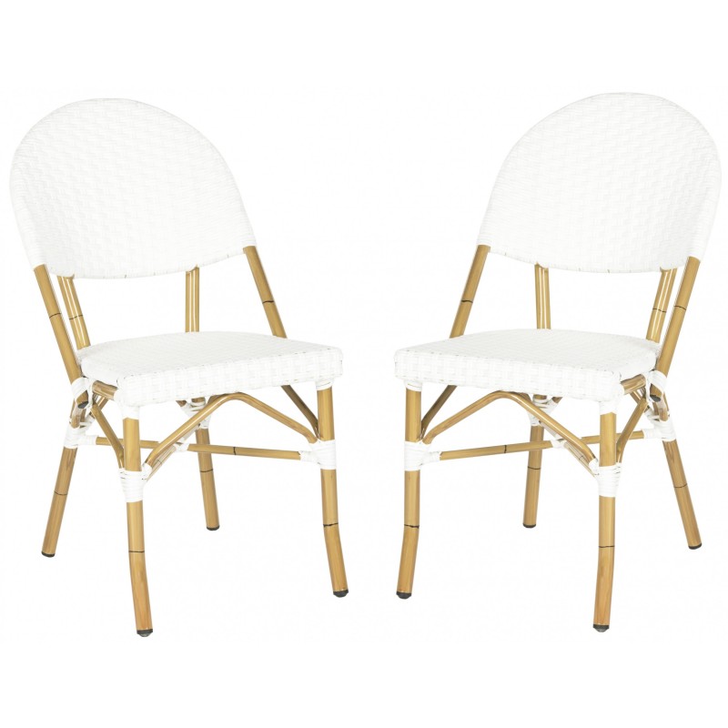Safavieh Barrow Indoor-Outdoor Stacking Arm Chair Set of 2 - White (FOX5203C-SET2)