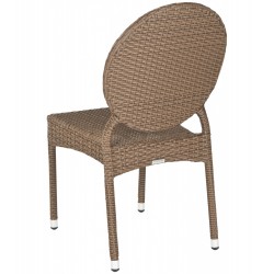 Safavieh Valdez Indoor-Outdoor French Bistro Stacking Side Chair Set of 2 - Brown