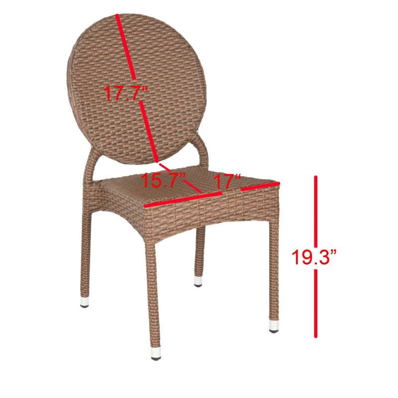 Safavieh Valdez Indoor-Outdoor French Bistro Stacking Side Chair Set of 2 - Brown
