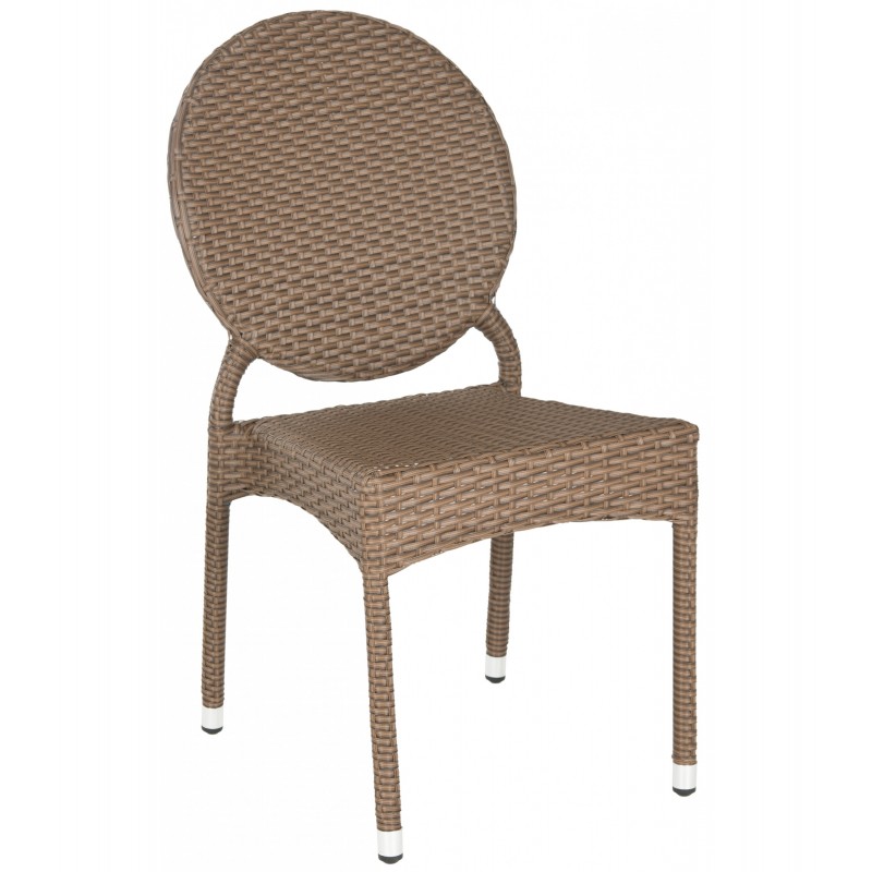 Safavieh Valdez Indoor-Outdoor French Bistro Stacking Side Chair Set of 2 - Brown