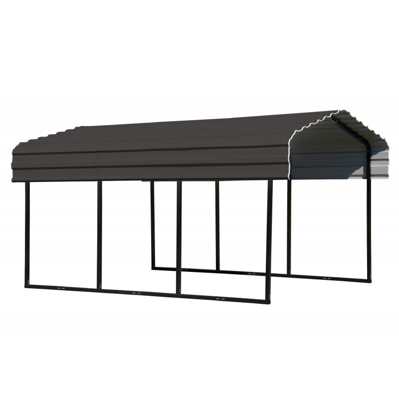Arrow 10x20x7 Steel Carport Kit - Charcoal (CPHC102007)
