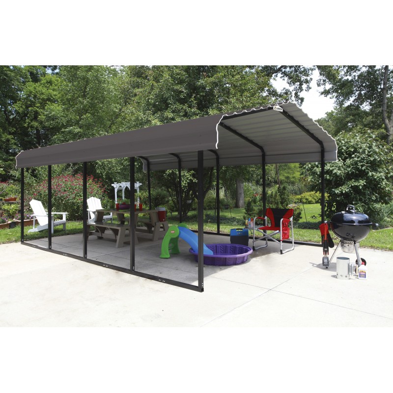 Arrow 12x29x7 Steel Carport Kit - Charcoal (CPHC122907)