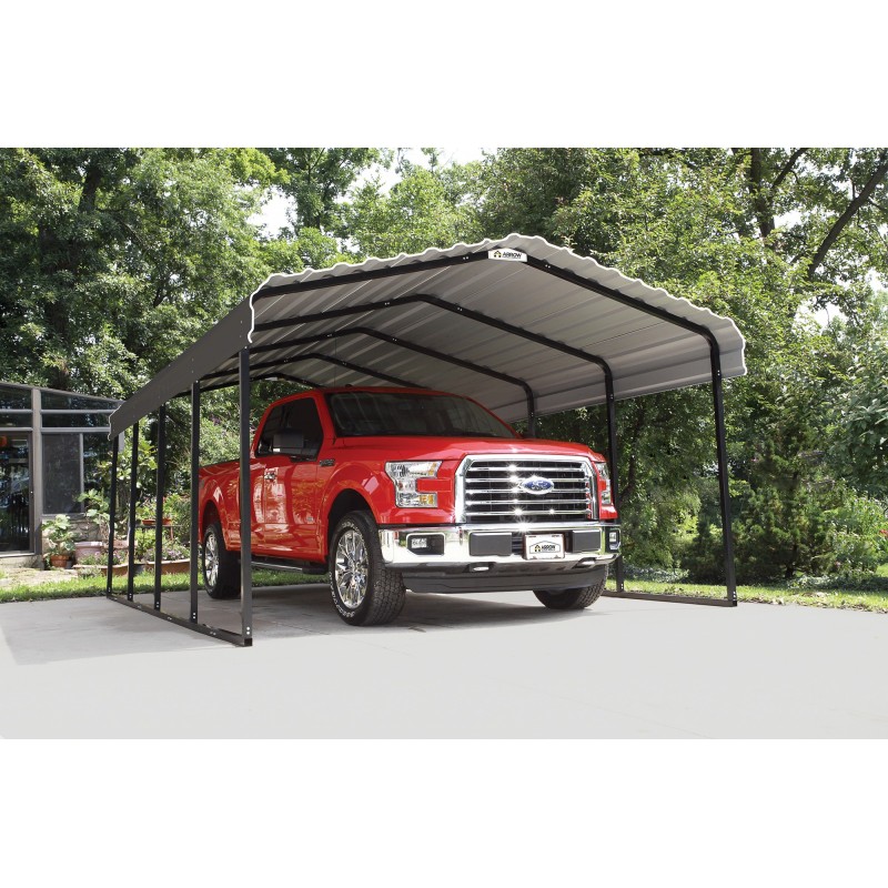 Arrow 12x20x7 Steel Carport Kit - Charcoal (CPHC122007)