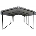 Arrow 12x24x7 Steel Carport Kit - Charcoal (CPHC122407)