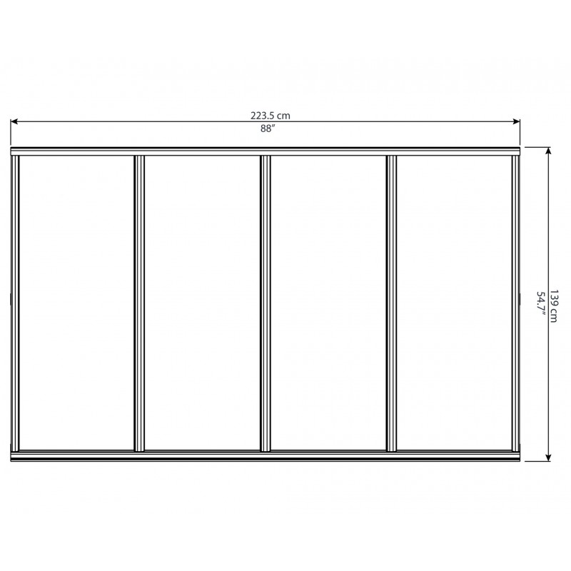 Palram Bordeaux 2230 4x3 Door Awning  Kit (HG9583)