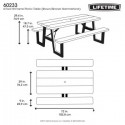 Lifetime W-Frame 6ft Picnic Table - Brown (60233)