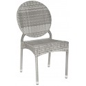 Safavieh Valdez Indoor-Outdoor French Bistro Stacking Side Chair Set of 2 - Grey (FOX5204B-SET2)