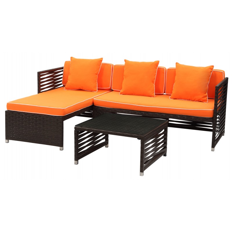 Likoma Wicker 3 PC Outdoor Set