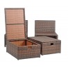 Telford Rattan Outdoor Sette and Storage Ottoman with Red Accent Pillows Telford Rattan Outdoor Sette and Storage Ottoman with Red Accent Pillows