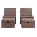 Telford Rattan Outdoor Sette and Storage Ottoman with Red Accent Pillows Telford Rattan Outdoor Sette and Storage Ottoman with Red Accent Pillows
