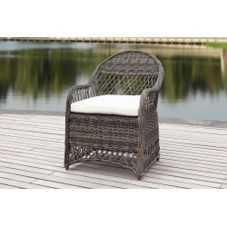 DAVIES WICKER ARM CHAIR WITH CUSHION