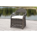 DAVIES WICKER ARM CHAIR WITH CUSHION