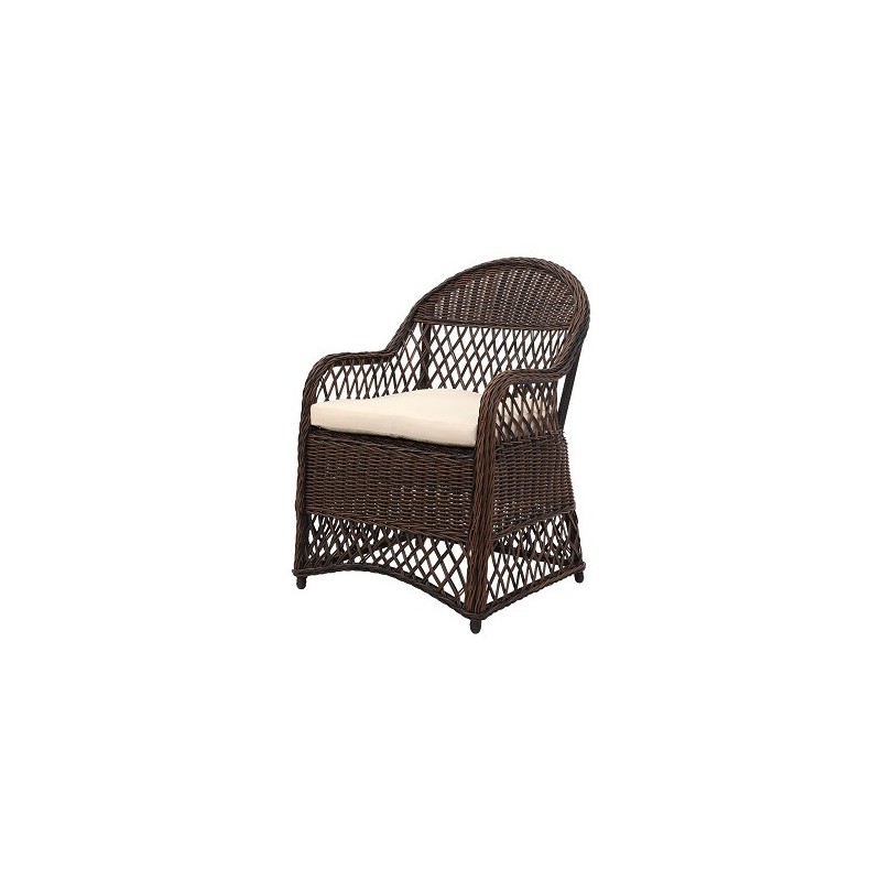 DAVIES WICKER ARM CHAIR WITH CUSHION