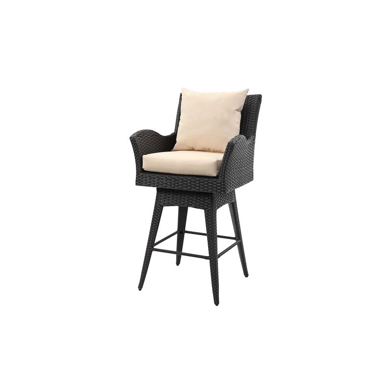 HAYES OUTDOOR WICKER SWIVEL ARMED COUNTER STOOL